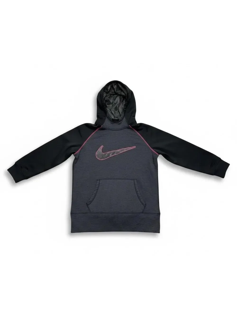 Nike Therma-FIT Youth Pullover Hoodie Gray Black Medium